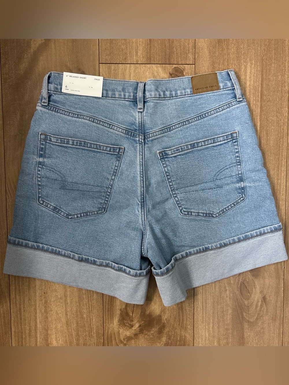 American Eagle Outfitters Light Blue Denim Rolled Hem Shorts - Picture 2 of 5